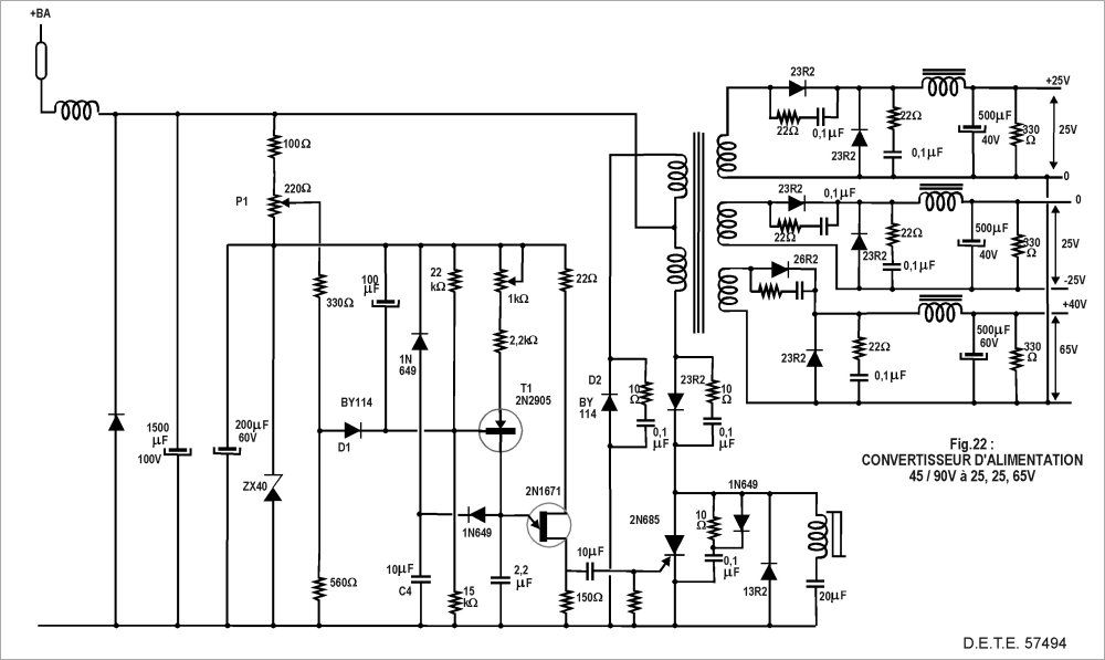 Alimentation de l'électronique